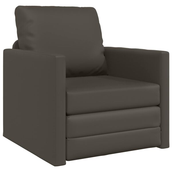 vidaXL Schlafsofa 60cm Grau Kunstleder