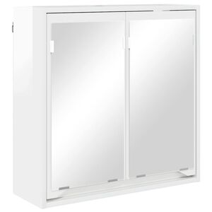 vidaXL Badezimmerspiegelschrank mit T&uuml;r Hochglanz Wei&szlig; 60 x 20 x 60 cm