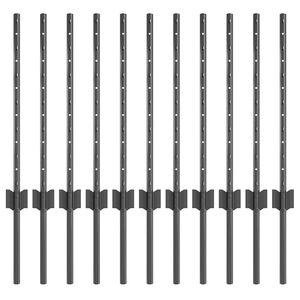 vidaXL Zaunpfosten 11 pcs Grau 60 cm Stahl