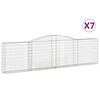 vidaXL Gabionen mit Hochbogen 7 Stk. 400x30x100/120cm Verzinktes Eisen