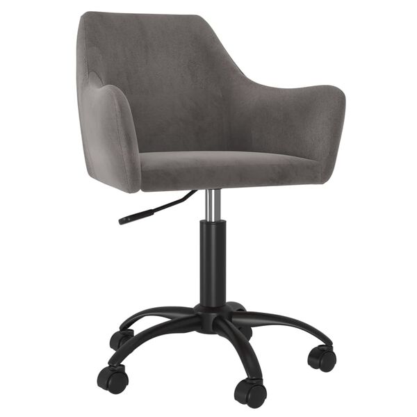 vidaXL Esszimmerst&uuml;hle 2 Stk. Drehbar Dunkelgrau Samt
