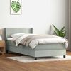 vidaXL Boxspringbett mit Matratze Hellgrau 90x210 cm Samt