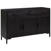 vidaXL Sideboard Schwarz 110x35x70 cm Massivholz Kiefer