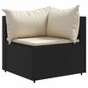 vidaXL 7-tlg. Garten-Lounge-Set mit Kissen Schwarz Poly Rattan