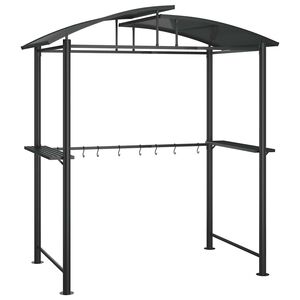 vidaXL Grillpavillon mit Seitenregalen Anthrazit 210x114x230 cm Stahl