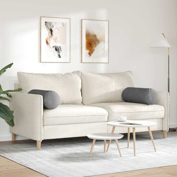 vidaXL Bolsterkissen 2 St&uuml;ck Dunkelgrau &Oslash; 25 x 70 cm Cordstoff