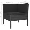 vidaXL 9-tlg. Garten-Lounge-Set mit Auflagen Poly Rattan Schwarz