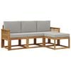 vidaXL Outdoor-Sofagarnitur 4 stk. Natur und Hellgrau Polyester