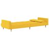 vidaXL Schlafsofa 2-Sitzer mit 2 Kissen & Hocker Gelb Stoff