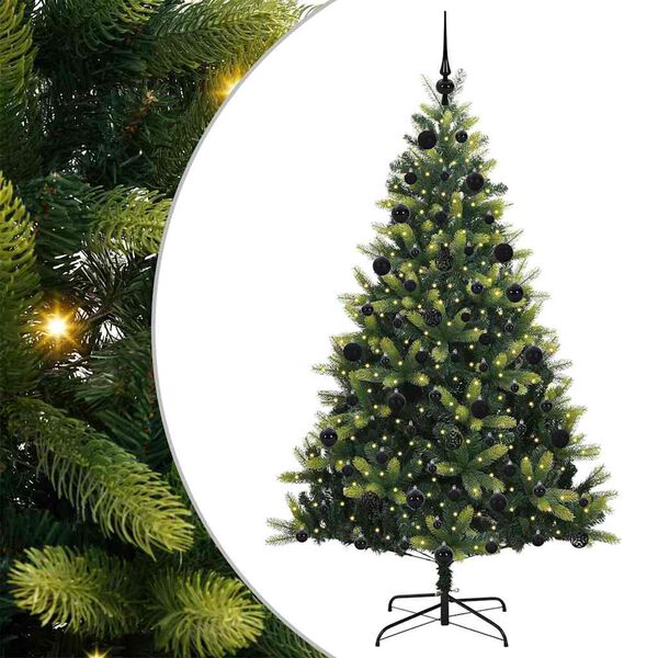 vidaXL K&uuml;nstlicher Klapp-Weihnachtsbaum mit 300 LEDs Gr&uuml;n 210 cm