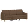 vidaXL 3-Sitzer-Sofa mit Hocker Braun 180 cm Stoff