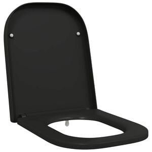 vidaXL Toilettensitz Schwarz 47,5 x 35 x 3,6 cm Duroplast