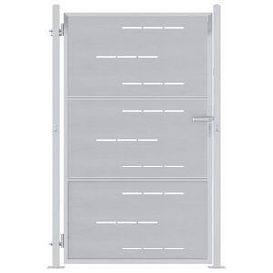 vidaXL Gartentor mit Schloss Silber 85 x 144 cm Edelstahl