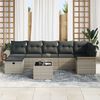 vidaXL Garten-Sofa-Set mit Kissen 8 pcs Hellgrau Poly Rattan