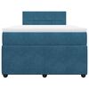 vidaXL Boxspringbett mit Matratze Blau 120x190 cm Samt