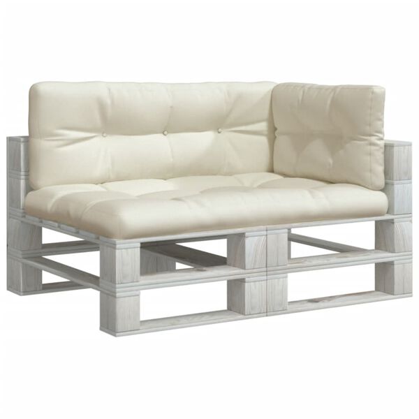 vidaXL Palettenkissen 3-tlg. Creme Stoff