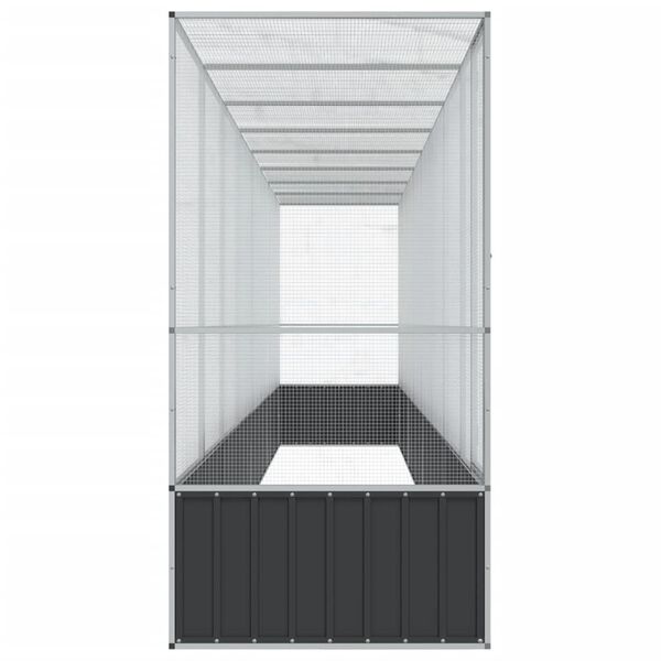 vidaXL Voliere mit Erweiterung Silbern 834,5x107x212 cm Stahl