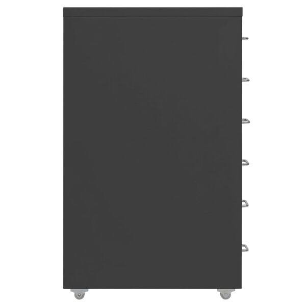 vidaXL Aktenschrank mit Rollen Anthrazit 28x41x69 cm Metall