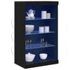 vidaXL LED-Sideboard Schwarz Eichen-Optik 60,5 x 37 x 100 cm