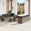 vidaXL Garten-Sofa-Set mit Speicher 11 pcs Grau Poly Rattan