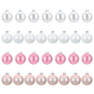 vidaXL Weihnachtskugelset 30 stk. Rosa und Wei&szlig; 6 cm Polystyrol