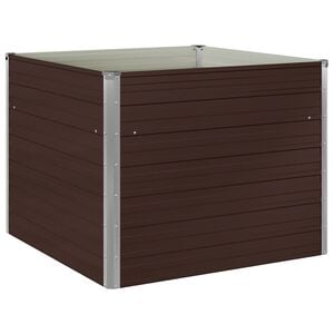 vidaXL Hochbeet Braun 100 x 100 x 77 cm Verzinkter Stahl
