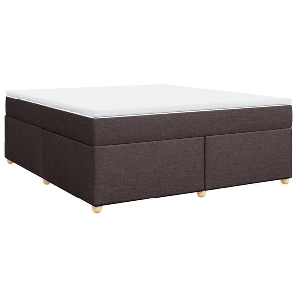 vidaXL Boxspringbett mit Matratze Dunkelbraun 180x200 cm Stoff