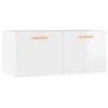 vidaXL Wandschrank Hochglanz-Wei&szlig; 80x35x36,5 cm Holzwerkstoff