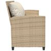 vidaXL Gartensofa 5-Sitzer mit Kissen Beige Poly Rattan