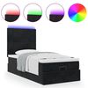 vidaXL Ottoman-Bett mit Matratzen & LEDs Schwarz 90x200 cm Samt