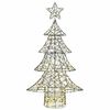 vidaXL Weihnachtsbaum mit 160 LEDs Warmwei&szlig; 150 cm Rattan