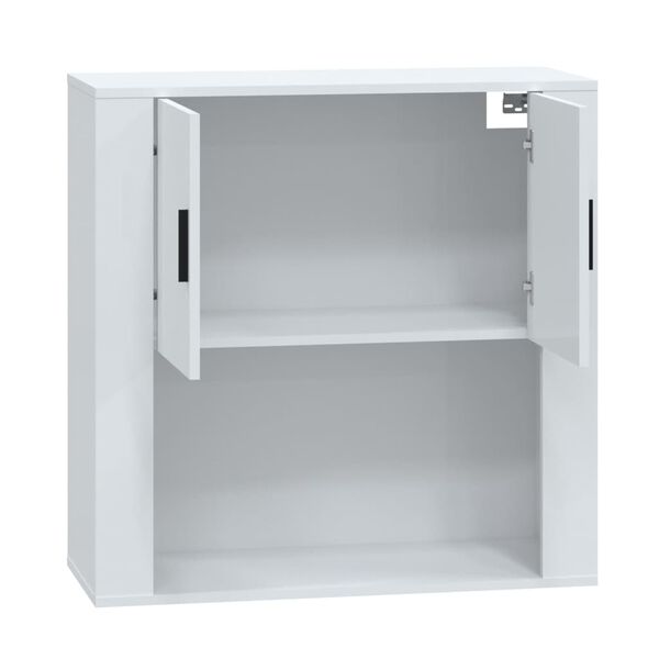 vidaXL Wandschrank Hochglanz-Wei&szlig; 80x33x80 cm Holzwerkstoff