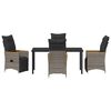 vidaXL Garten Essgruppe mit Kissen 5 pcs Grau Poly-Rattan