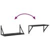vidaXL Wandregale 2 pcs Schwarz Eichen-Optik 60 x 25 x 25,5 cm
