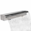 vidaXL Pool-Wasserfall Font&auml;ne Rechteckig Edelstahl 60 cm