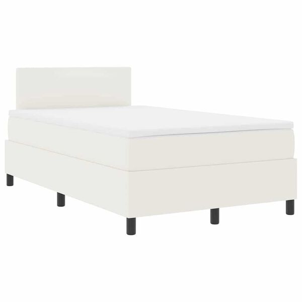 vidaXL Boxspringbett Creme und Wei&szlig; 203 x 120 x 88 cm Cordstoff