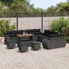 vidaXL Garten-Sofa-Set 14 pcs Schwarz Poly-Rattan