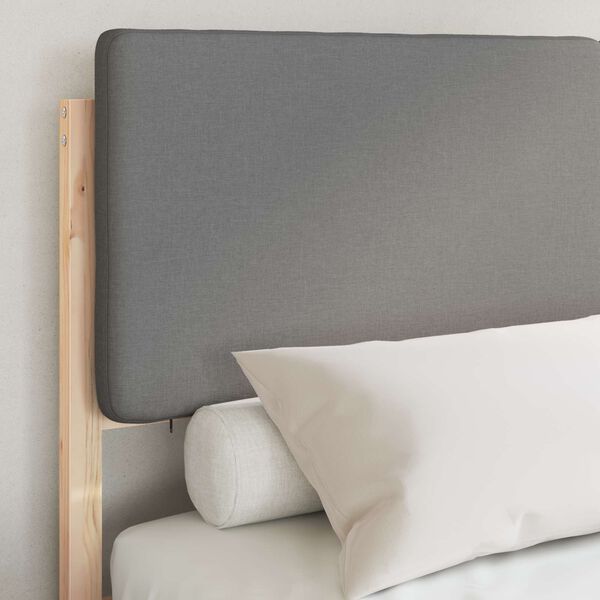 vidaXL Bettgestell mit gepolstertem Kopfteil Hellgrau 135 x 190 cm