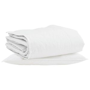 vidaXL Winterbettdecke mit Kissen 2 pcs Wei&szlig; Daunenfeder