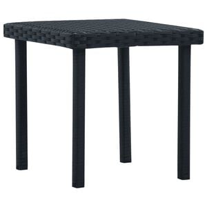 vidaXL Garten-Beistelltisch Schwarz 40&times;40&times;40 cm Poly Rattan