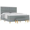 vidaXL Boxspringbett mit Matratze Hellgrau 180 x 200 cm Stoff