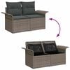 vidaXL Gartensofa-set mit Kissen mit Speicher 9 pcs Grau Poly Rattan