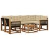 vidaXL Outdoor-Sofagarnitur 7 Stk. Natur und Beige