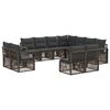 vidaXL Gartensofa-set 11 pcs Grau Poly-Rattan