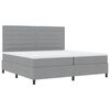 vidaXL Boxspringbett mit Matratze Hellgrau 200 x 200 cm Stoff
