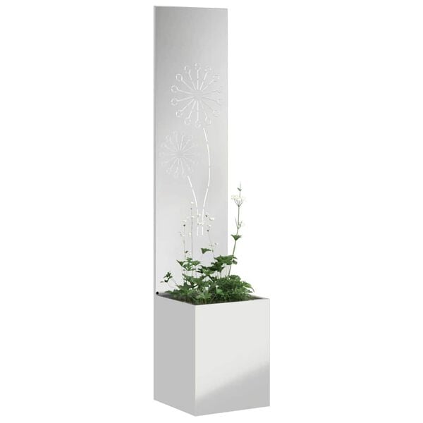 vidaXL Garten Sichtschutz-Leinwand Silber 32 x 150 cm Verzinkter Stahl