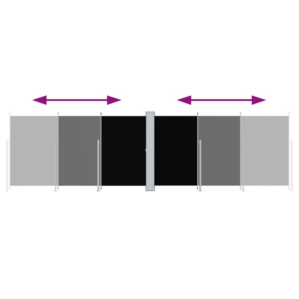 vidaXL Seitenmarkise Ausziehbar Schwarz 180x600 cm