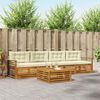 vidaXL Outdoor-Sofagarnitur mit Kissen 5 pcs Natur und Creme