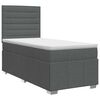 vidaXL Boxspringbett mit Matratze Dunkelgrau 100 x 200 cm Stoff