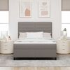 vidaXL Boxspringbett mit Matratze Taupe 140 x 190 cm Stoff